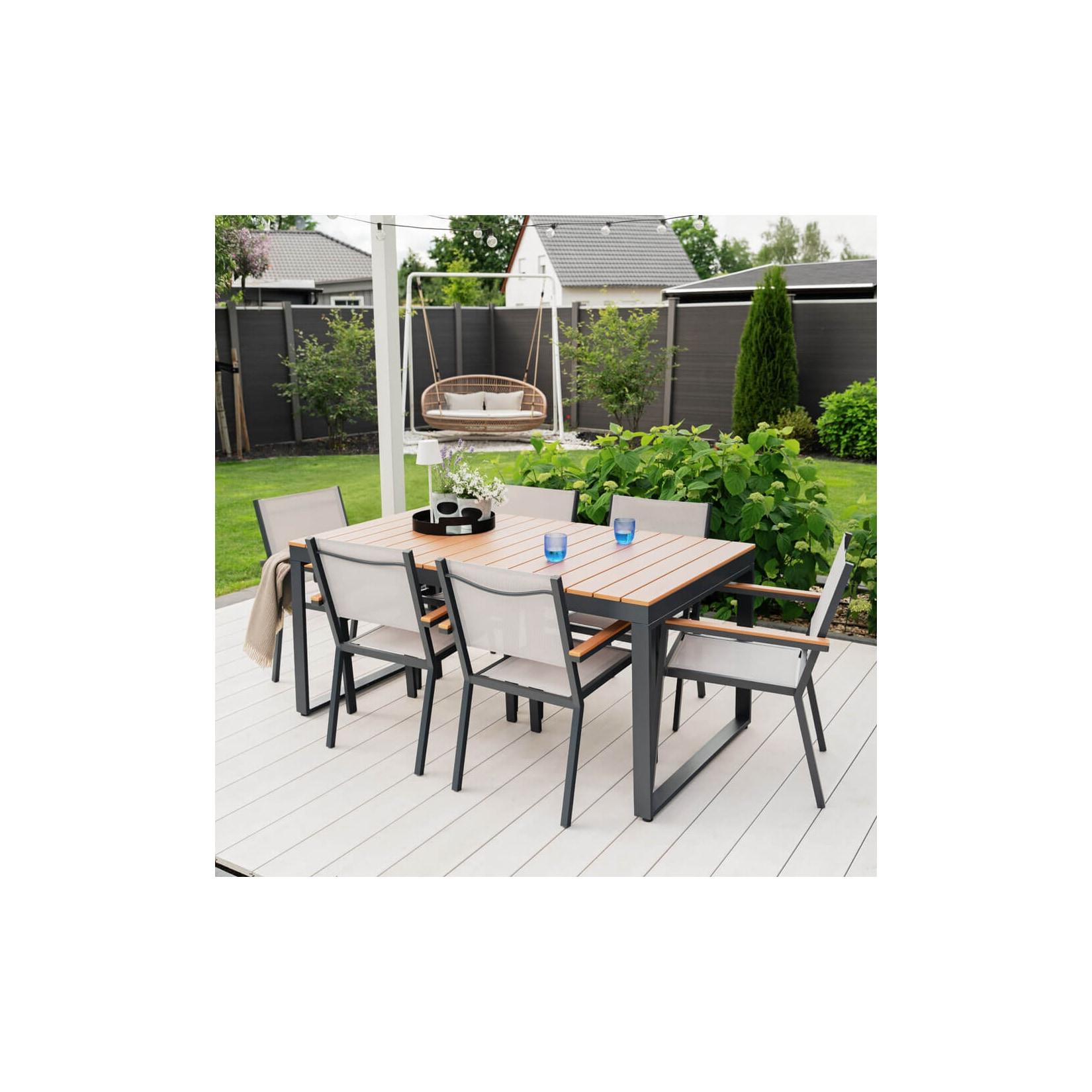 HOME DELUXE Gartentisch in Holzoptik SIERA – 160 x 90 cm