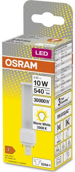 Osram Dulux D Kompakt Lysstofrør 5w/830, G24d