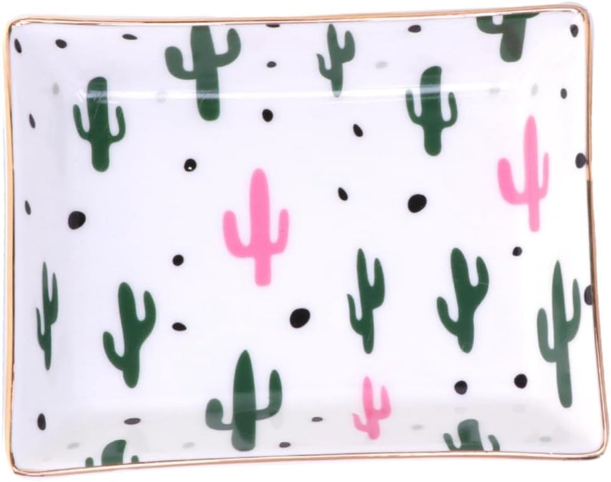Decoratieve Cactus Schaal voor Sieraden - Gekleurd - 13,5 x 10,5 cm