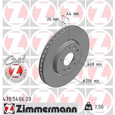 Zimmermann Bremsscheibe [Hersteller-Nr. 470.5406.20] für Alpine, Mercedes-Benz, Nissan, Renault
