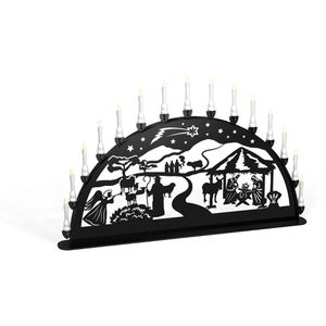 XXL-Schwibbogen Schwibbogen Geburt Jesus Christus, outdoor, 15 LEDs mit Netzbetrieb, aus Metall, 200 x 100 cm