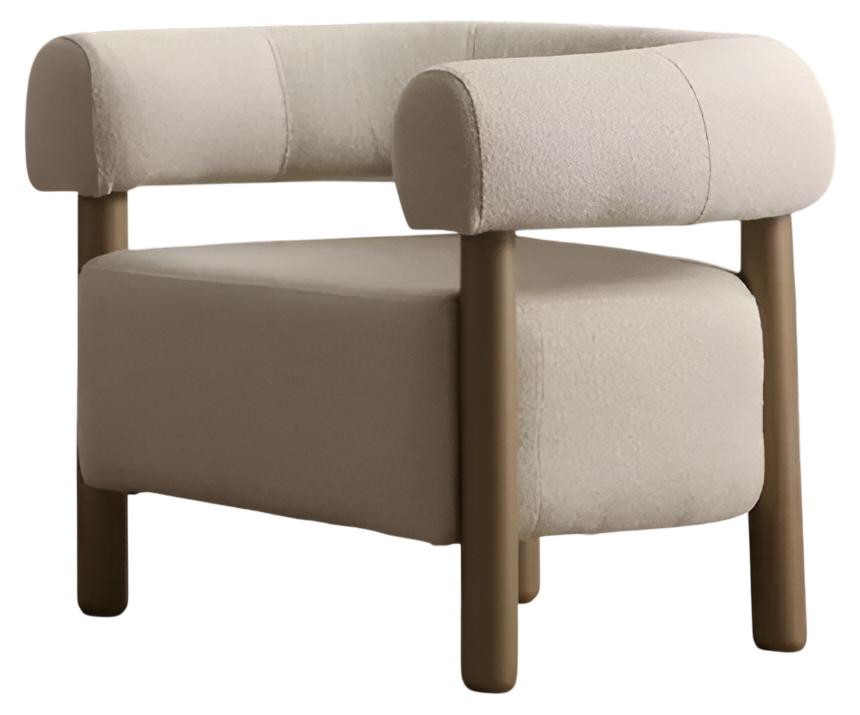 Designer Beiger Loungesessel Moderner Lehnsessel Wohnzimmer 1-Sitzer