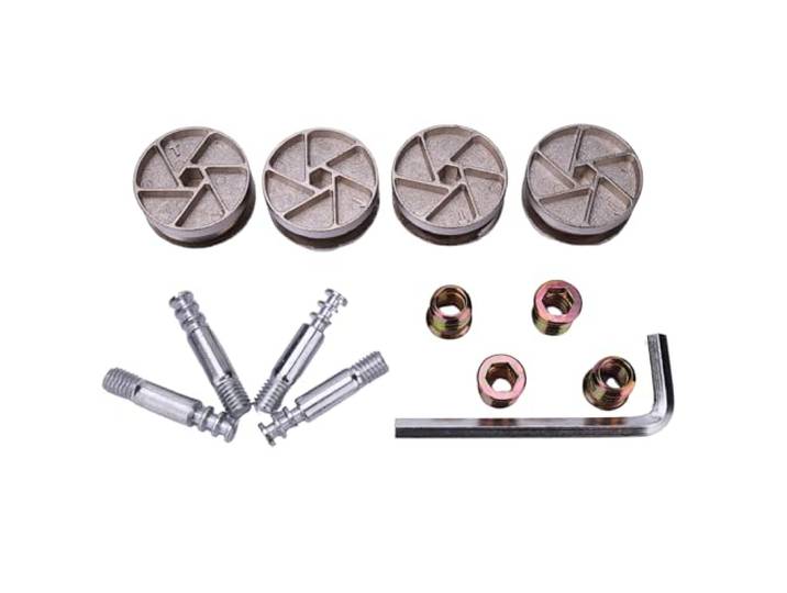 Lot de 4 verrous de roue de rechange robustes compatibles avec IKEA 114670 comme pièces de cadre de lit pour MALM\, BRIMNES\, BIRKELAND et plus encore (ensemble de 4 pièces\, 35 mm)