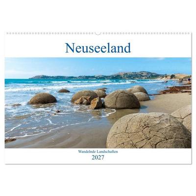 Neuseeland - Wandelnde Landschaften (Wandkalender 2027 DIN A2 quer), CALVENDO Monatskalender