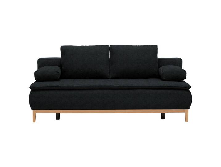 Boxspringsofa, Anthrazit, 202x78-93x100 cm, Textil, 2-Sitzer & Schlaffunktion, Modern, CARRYHOME
