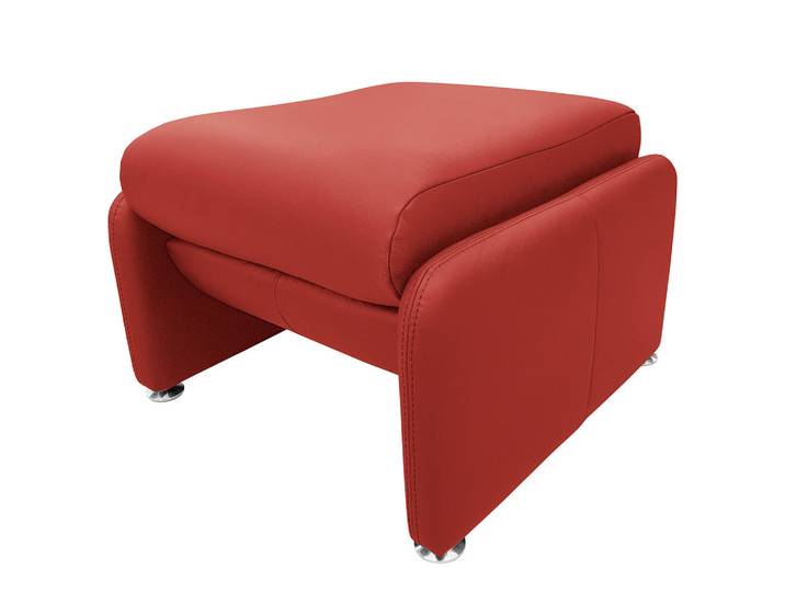 Livetastic Hocker, Rot, Metall, Echtleder, Rindleder, rechteckig, 62x42x60 cm, Made in EU, Lederauswahl, Wohnzimmer, Hocker, Sitzhocker