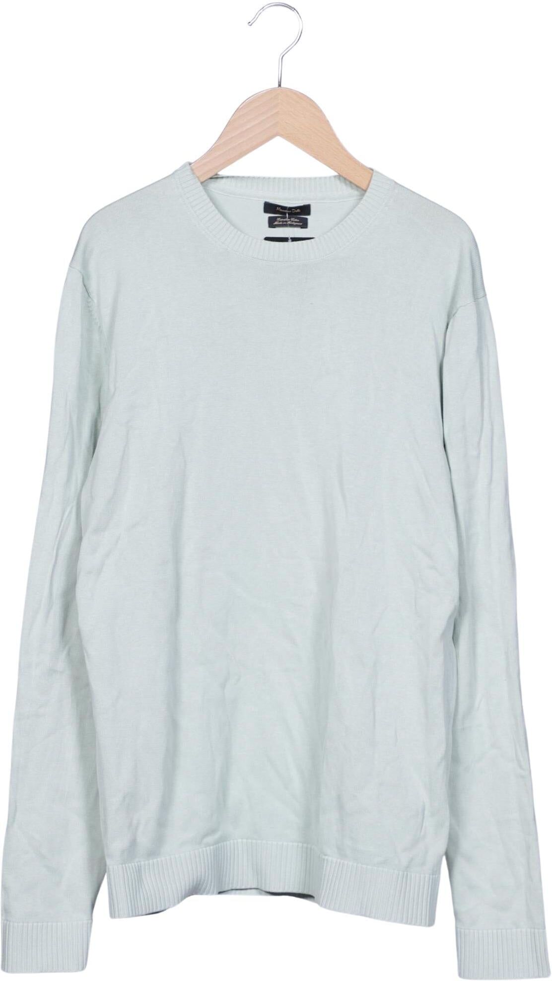 Massimo Dutti Herren Pullover, Hellgrün, Gr. M, Baumwolle - Second Hand