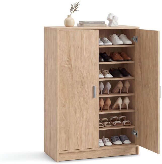 duehome Zapatero de 2 puertas 75x101 cm Liam - Roble Canadian