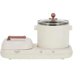 Adler AD 6421 2-in-1-Frühstücksstation Grillfläche und Kochplatte inkl Topf