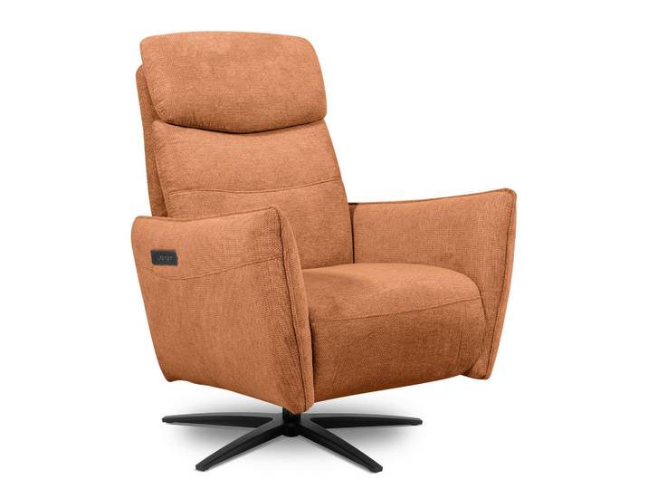 Livetastic Relaxsessel, Orange, Metall, 77x107x88 cm, Relaxfunktion, integrierter Akku, USB-Anschluss, USB-C-Anschluss, Sitzfläche 360° drehbar, Stoff-/Lederauswahl, Wohnzimmer, Sessel, Relaxsessel
