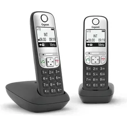 Gigaset Siemens Telefon A690DUO schwarz-silber, Telefon, Silber, Schwarz