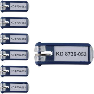 Durable Schlüsselanhänger Key Clip 1957-07, beschriftbar, mit Etiketten, blau, 6 Stück