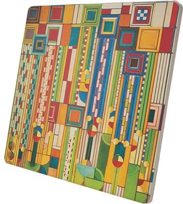 CounterArt "Frank Lloyd Wright's Saguaro Forms Design on 8"" Square Stone Trivet"