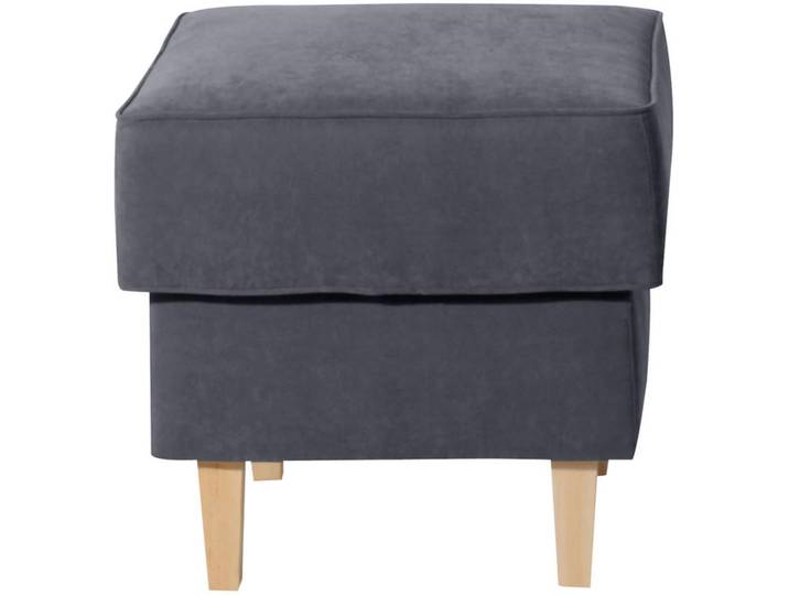 Hocker, Anthrazit, 53x45x53 cm, Textil & Buche, Quadratisch, Max Winzer