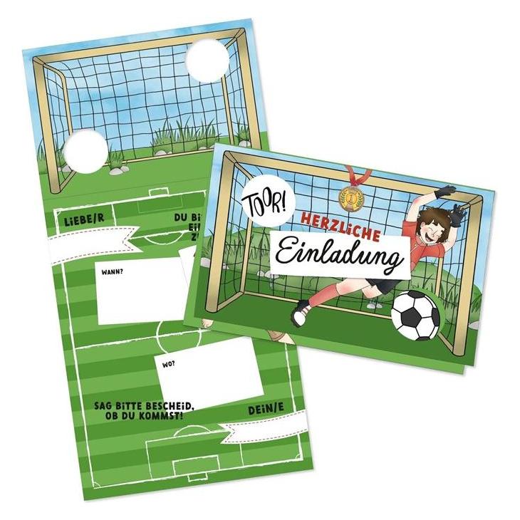 Papierdrachen 12 Einladungskarten Fussball (12 Stk.) (B224-001-036)