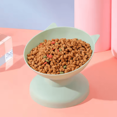 Inspire Curations 45 Elevated Anti Overturn Pet Bowl For Cats & Small Dogs green