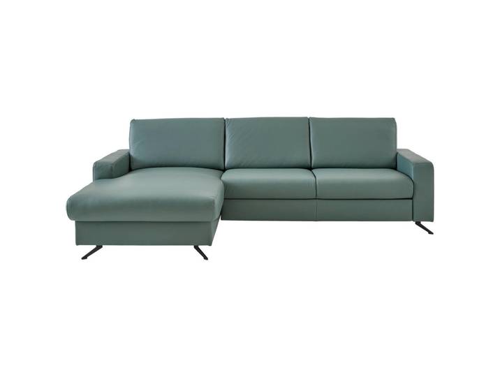 Beldomo Premium Ecksofa Beldomo premium, Opal, Metall, Echtleder, Rindleder, 3-Sitzer, Ottomane links, L-Form, 267x165 cm, Goldenes M, Typenauswahl, Bettkasten erhältlich, Fußauswahl, Lederauswahl, Stoffauswahl, planbar, Armteilvarianten, Sitzqualitäten, seitenverkehrt Bettfunktion Hocker Rückenfutter, Armteil links, rechts, Wohnzimmer, Sofas & Couches, Wohnlandschaften, Ecksofas
