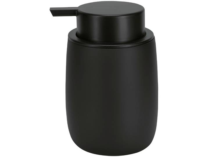 Seifenspender KLEINE WOLKE Bonny , schwarz, B:8,5cm H:12,7cm L:8,5cm, Polyresin (Kunststein), Dosierspender, Seifenspender