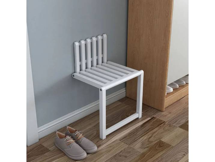 Chaise pliante murale dissimulée en bois massif, tabouret de salle de bain, tabouret de salle d'eau, tabouret de salle de bain pour changer de chaussures, pour porche et porte