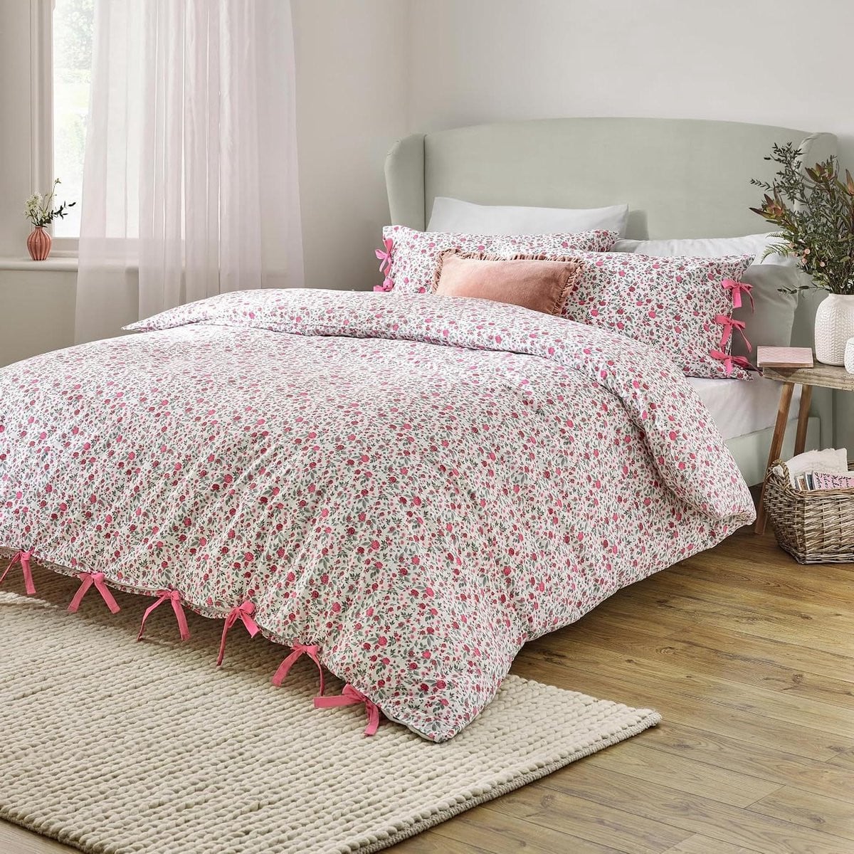 Kingsize Dekbedovertrek Set met Omkeerbaar Ontwerp in Roze