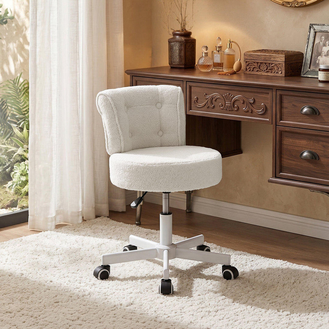 Canora Grey Plywood Accent Stool White 76.5cm H X 53cm W X 50cm D