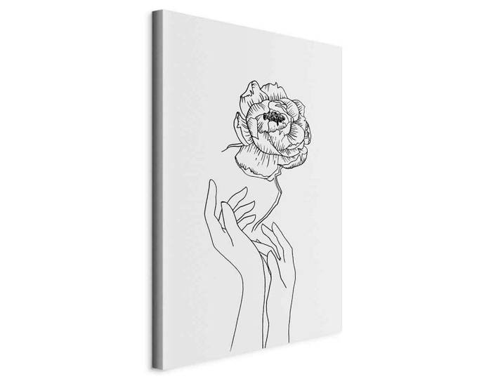artgeist Leinwandbild, Schwarz, Weiß, Menschen, Blumen, Zeichnung, rechteckig, 40x60x1.2 cm, Keilrahmen, Bilder & Rahmen, Bilder, Leinwandbilder