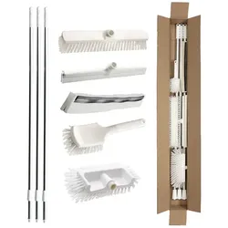 Haug Starterpaket Lebensmittelbereich Hygiene weiß je 1x Schrubber, Besen, Schieber, Bürste, Lippe, 3x Stiel