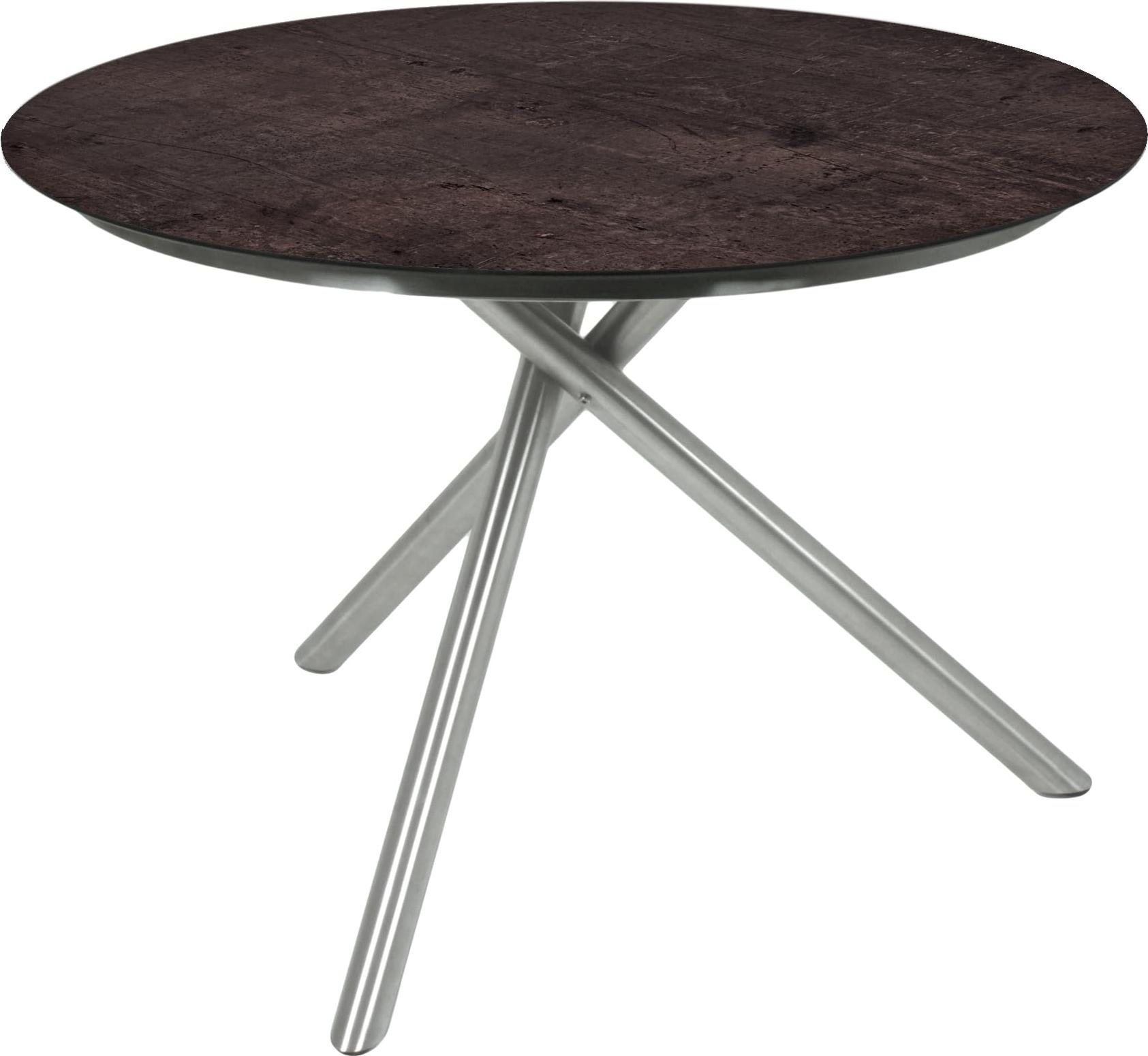 Gartentisch HENRIK rund - Kunststoff, Schwarz, 110x110x75cm | Terrassentisch Wetterfest Outdoor Tisch