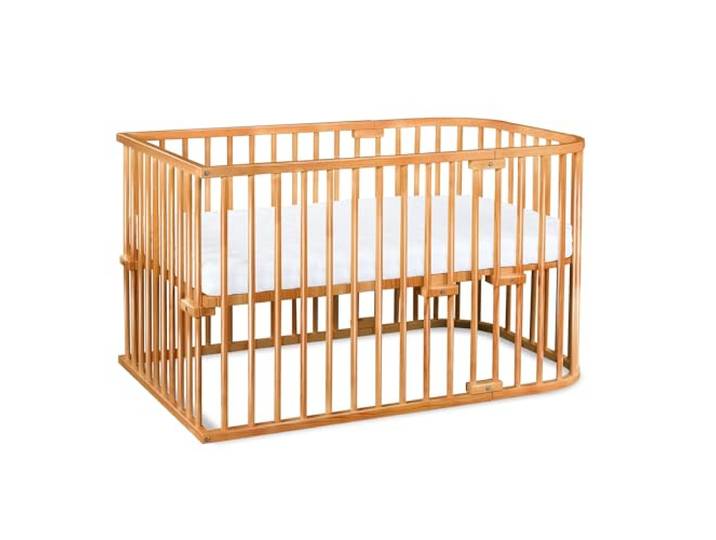 babybay Maxi Beistellbett, GS-geprüft, Kernbuche geölt, Kinderbettset Extra große Liegefläche, massive Buche, stufenlos höhenverstellbar, am Elternbett befestigt & mitwachsend