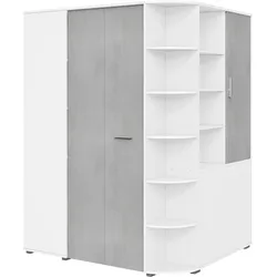 Eckschrank Young Grau/Weiß