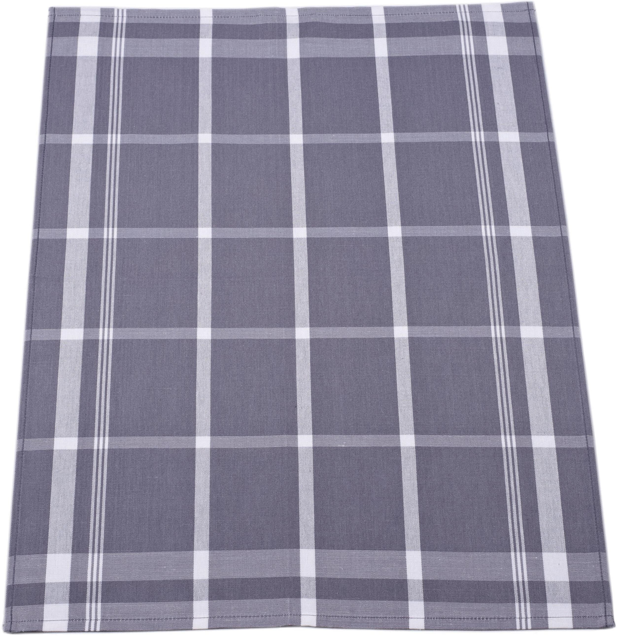ROSS "Exclusiv" Blockkaro, 50% Baumwolle, 50% Leinen, 50x70 cm