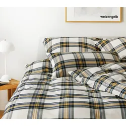 Elegante Bettwäsche Westminster - 135x200 cm + 40x80 cm	weizengelb