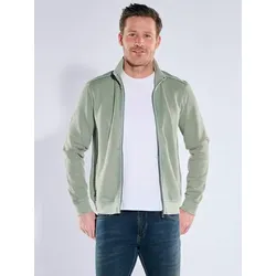 engbers Herren Sweatjacke mit Stehkragen Grün regular uni Stehkragen - 3XL