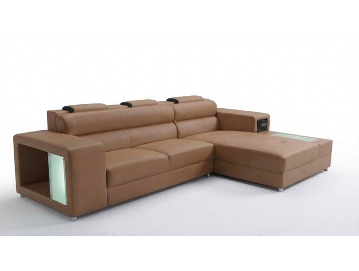 JVmoebel Ecksofa Elegantes Leder-Sofa mit USB-Anschluss und großzügigem Platzangebot, Made in Europa