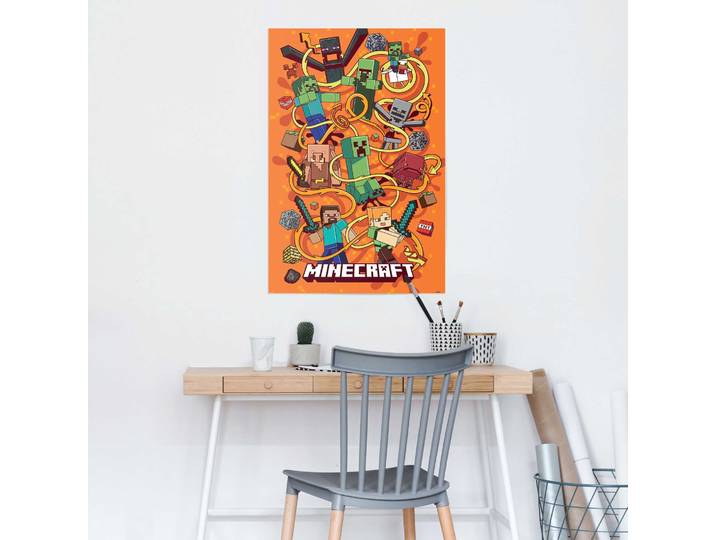 Affiche Minecraft Funtage Montage Papier Orange 61 x 92 x 0cm