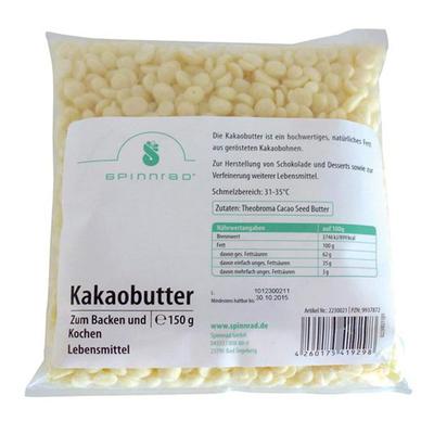Kakaobutter Pellets zum Backen 150 g