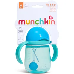 Munchkin, Kindergeschirr + Kinderbesteck, - Tip & Sip Straw Trainer Cup - Blue - 207 ml