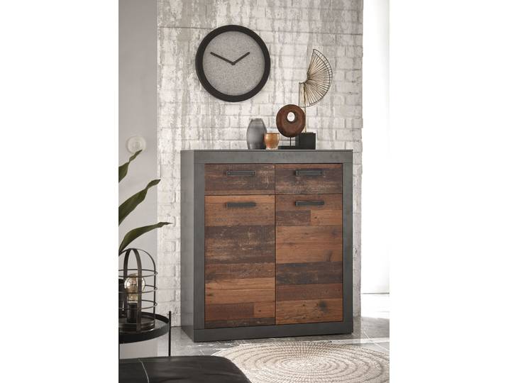 Kombikommode HOME AFFAIRE BROOKLYN , braun (matera), B:92cm H:104cm T:40cm, Sideboards, Kombikommode, in dekorativer Rahmenoptik