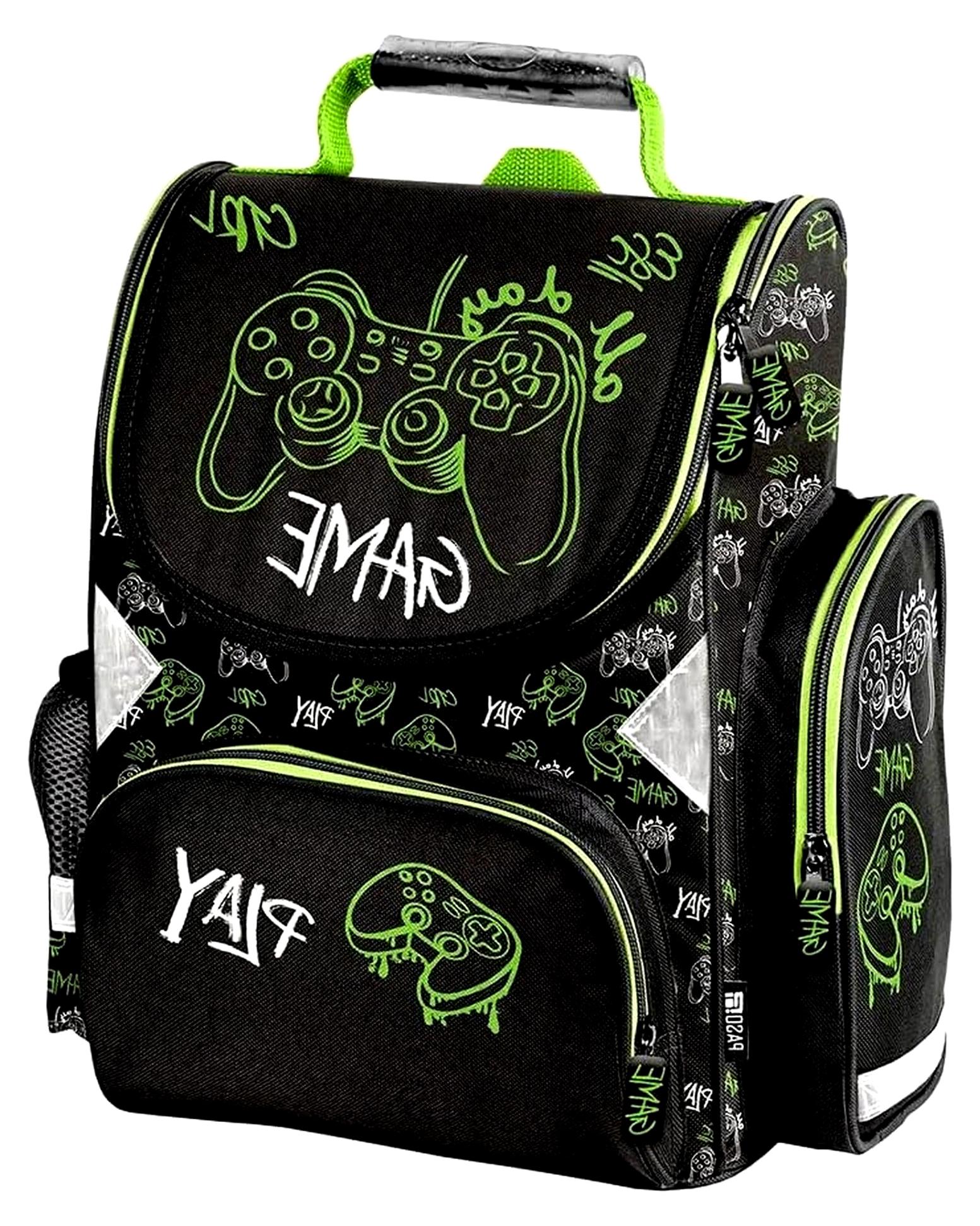 Games Play Pixel 8 Teile Set Tornister Ranzen Schulranzen Tasche Federmappe Rucksack Schultüte 85 cm mit Sticker-von Schulrucksack