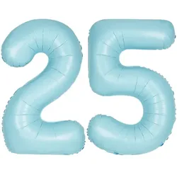 XL Folienballon hellblau Zahl 25