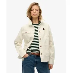 Superdry für Damen. W5011856A Chore-Jacke Gebrochenes Weiß (XL), Lässig, Baumwolle