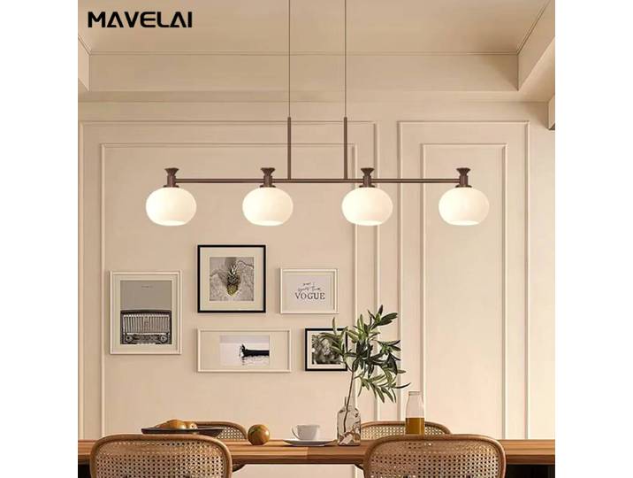 Luminaires suspendus LED rétro pour restaurant, Nouveauté 2026, Lustre créatif en forme de kaki pour îlot de cuisine et table à manger, Lampes d'éclairage intérieur simples pour la maison