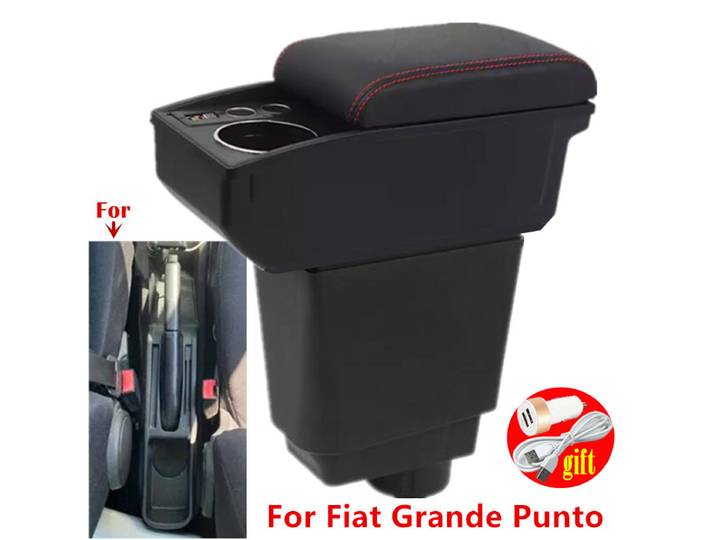 Boîte d'accoudoir pour Fiat Grande Punto, boîte de rangement pour Fiat Punto, porte-gobelet, accessoires de voiture dédiés pour la modification