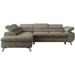 ECKSOFA PABLO L Grau Struktur - Links Seite