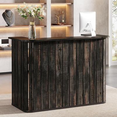 BLUEBELL "63"" Reception Desk with Counter, Modern U-Shaped Front Desk, Retail Checkout Counter Table"