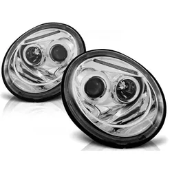 LED Angel Eyes Scheinwerfer passend für VW New Beetle 98-05 chrom