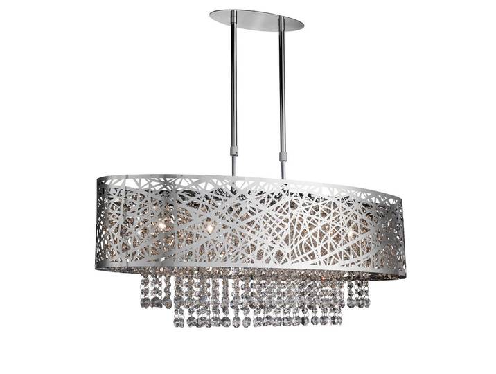 Hängeleuchte Mica, Chromfarben, Metall, Glas, 30x55x81 cm, Lampen & Leuchten, Innenbeleuchtung, Hängeleuchten, Pendelleuchten
