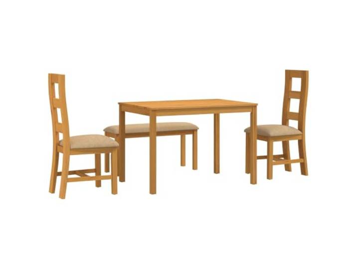 PUGYNBK Esstisch-Set, 4-teilig, Beige, massive Eiche Stabile quadratische Beine, gepolsterte Sitze, einfache Montage, pflegeleicht