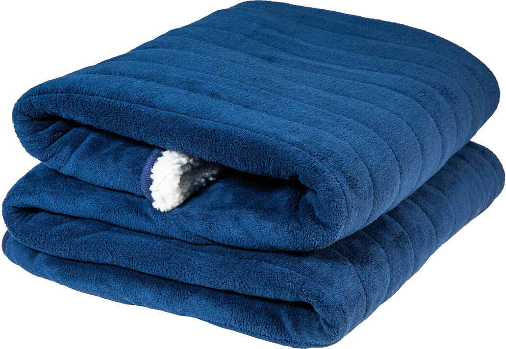 Russell Hobbs Rhht1003 Heated Throw W/sherpa And Microfleece Blue 130cm W X 180cm L