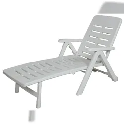 IPAE PROGARDEN Sonnenliege Weiß Garten Balkon Strandstuhl Sommer Wintergarten Entspannen Sitzen